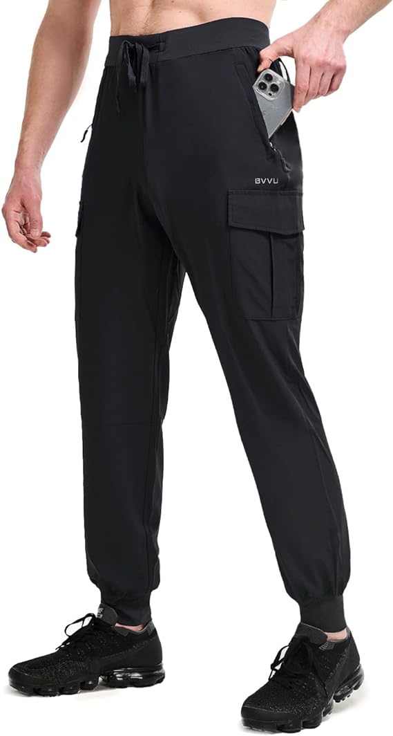 Pants Mens Shell Buckle Joggers BVVU Men's Lightweight Cargo