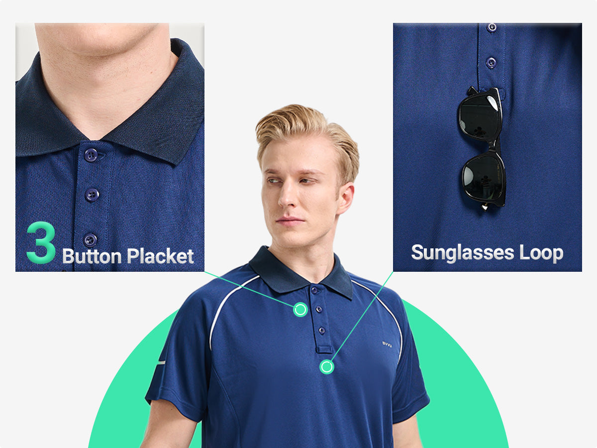 BVVU Mens Outdoor Polo Shirt Long Short Sleeves Performance Tactical Golf T-Shirts Moisture Wicking Collared Tennis Tees