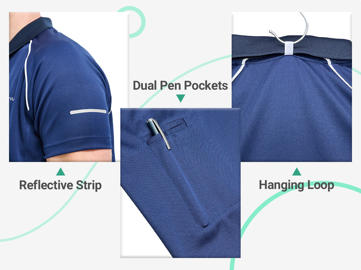 BVVU Mens Outdoor Polo Shirt Long Short Sleeves Performance Tactical Golf T-Shirts Moisture Wicking Collared Tennis Tees