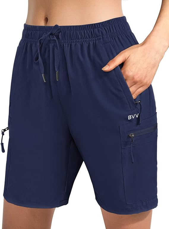 BVVU Women's Hiking Cargo Shorts Lightweight 7" Summer Shorts for Women Quick Dry Athletic Casual Travel with Pockets