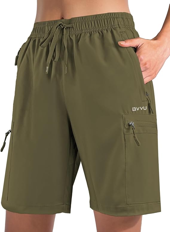 BVVU Women's Hiking Cargo Shorts Lightweight 7" Summer Shorts for Women Quick Dry Athletic Casual Travel with Pockets