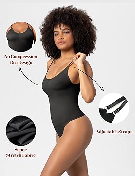 Olavrcby Womens Shapewear Bodysuit for Women Tummy Control Body Shaper Seamless Sculpting Snatched Thong Body Suit