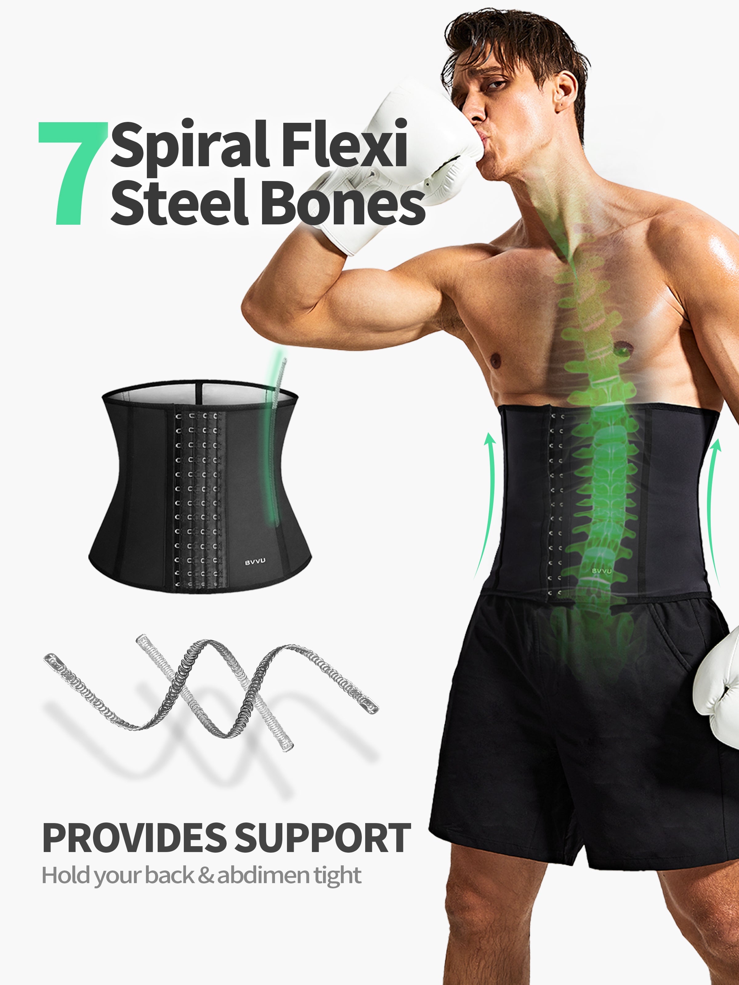 Men's Sweat Waist Trainer For Weight Loss & Back-Support