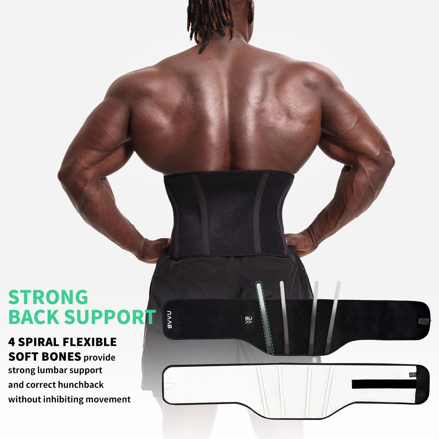Waist Trainer Trimmer Sweat Belt For Men With Back-Support BVVU