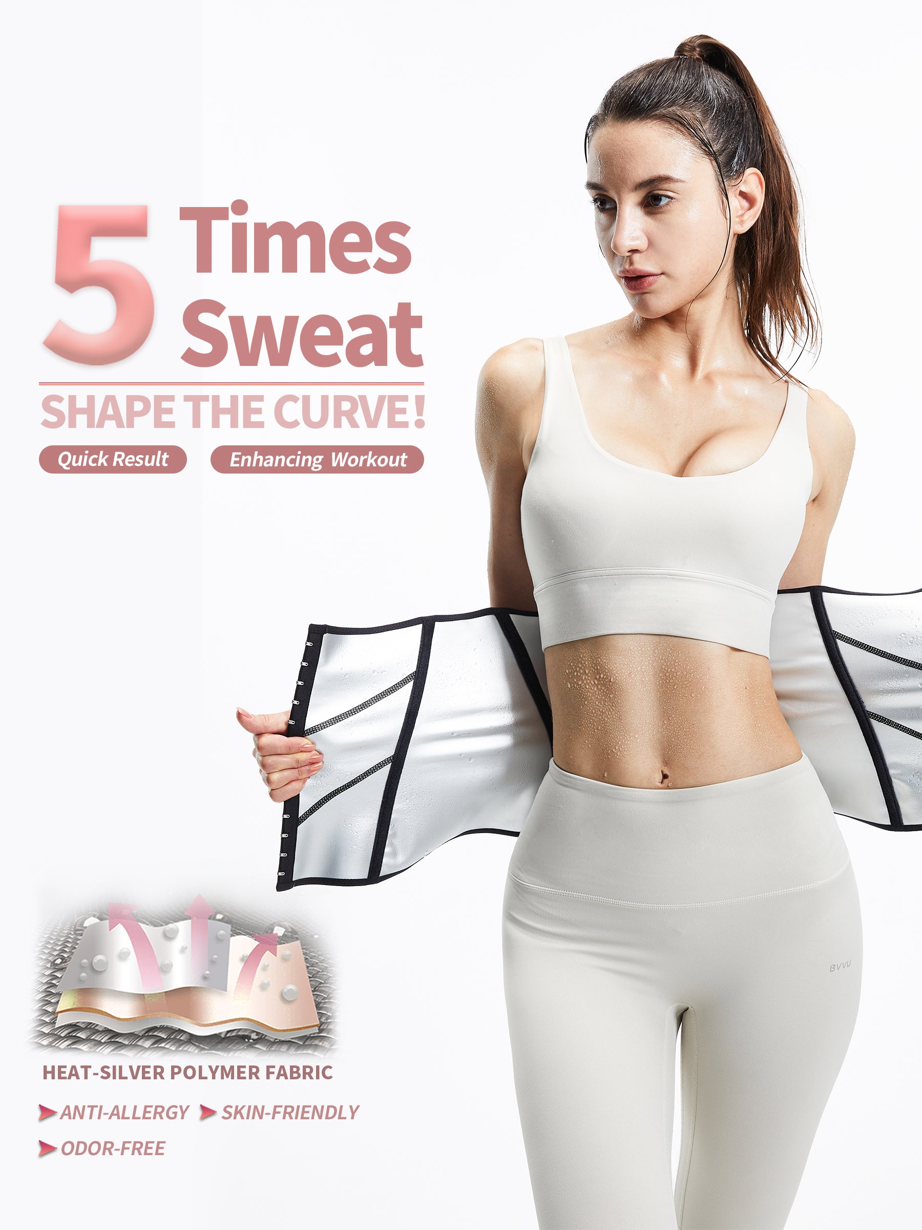 Women's Sweat Waist Trainer With Reflective Stripes