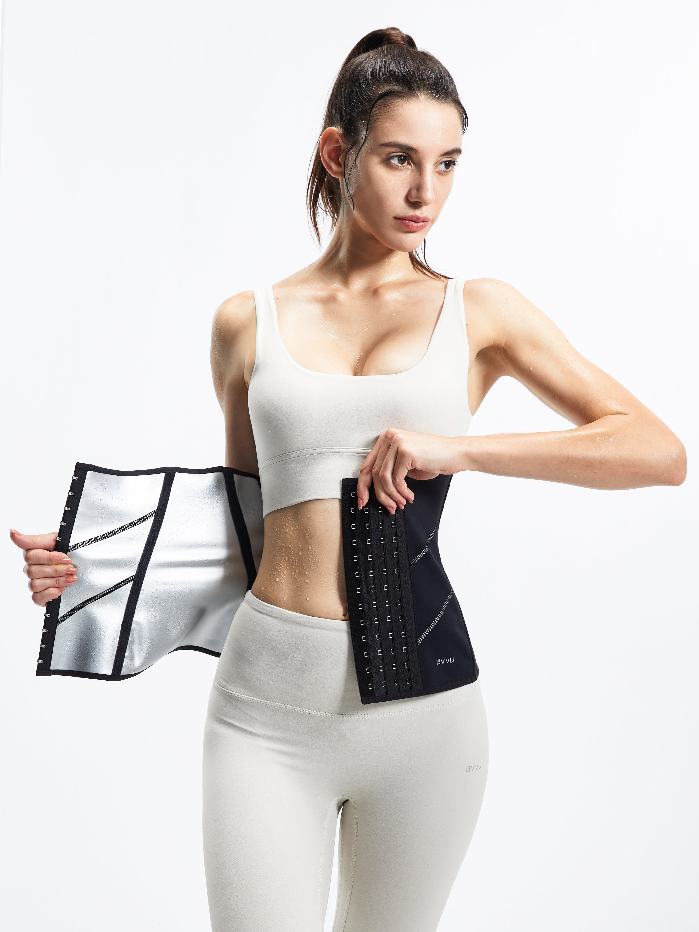 Men's Back-Support Sweat Waist Trainer & Women's Striped Waist Trainer