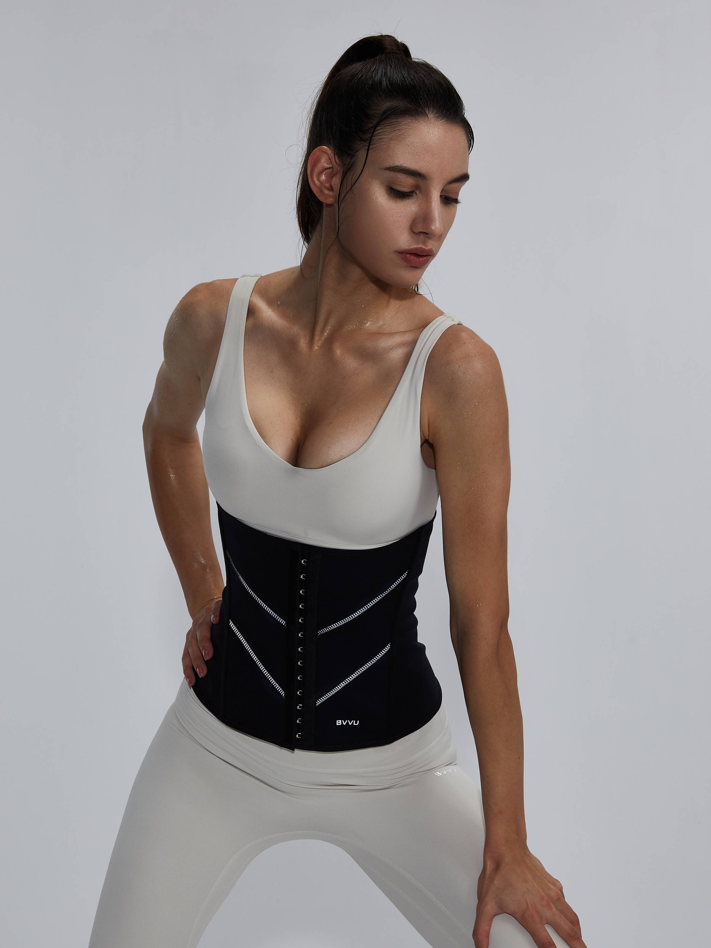 Women's Sweat Waist Trainer With Reflective Stripes